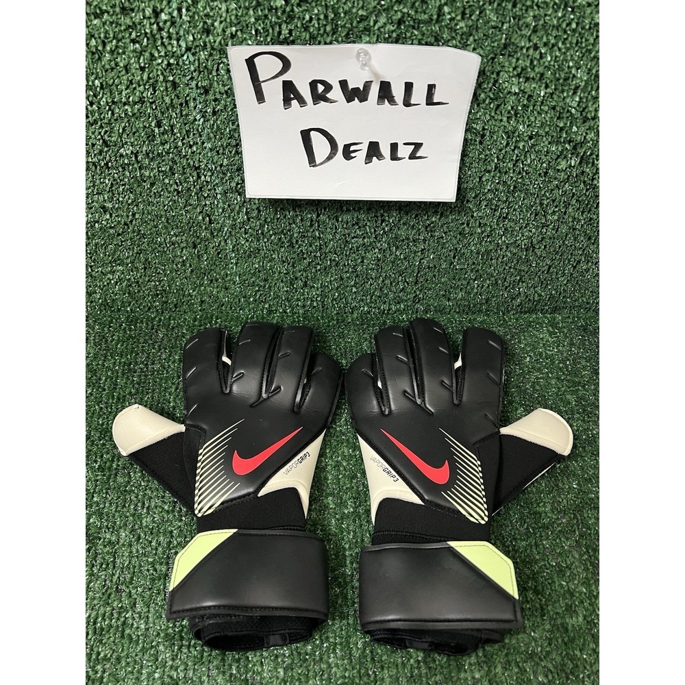 Nike Vapor Grip 3 Promo Soccer Goalkeeper Gloves Black Red Size 8.5 FB2092-010